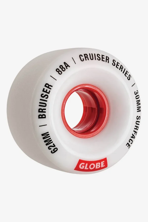 Globe Brand Bruiser Cruiser - White/Red - Skateboard Wheel 62mm < Wheels | Components
