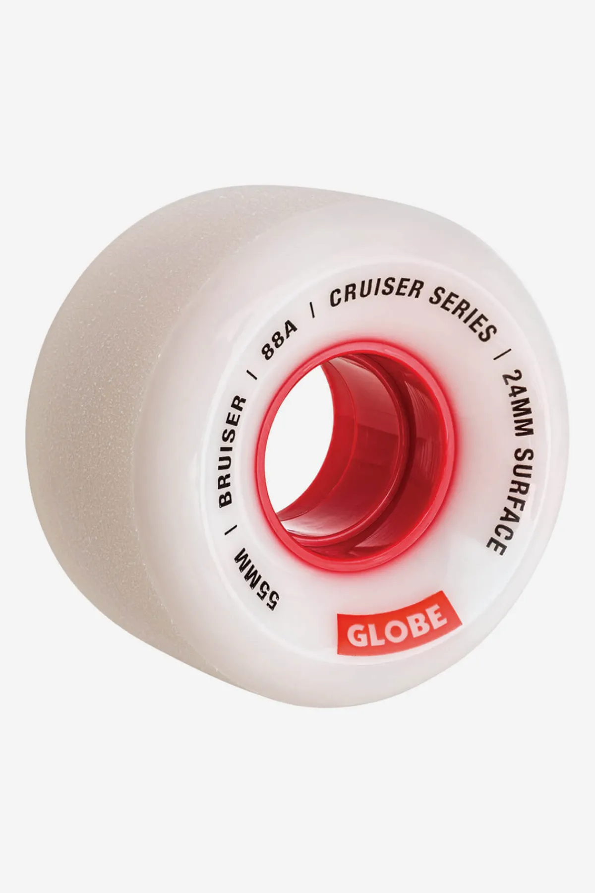 bruiser_cruiser__whitered_0.webp Globe Brand Bruiser Cruiser - White/Red - Skateboard Wheel 55mm < Wheels | Components