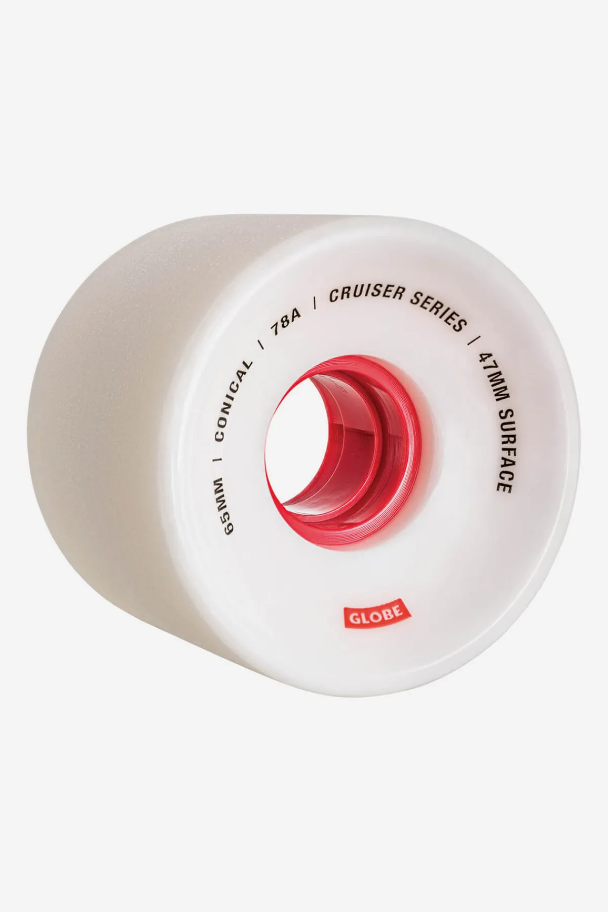 conical_cruiser__whitered_0-1.webp Globe Brand Conical Cruiser - White/Red - Skateboard Wheel 65mm < Wheels | Components