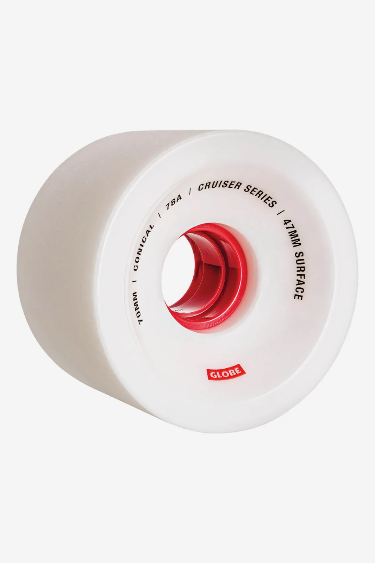 conical_cruiser__whitered_0-2.webp Globe Brand Conical Cruiser - White/Red - Skateboard Wheel 70mm < Wheels | Components