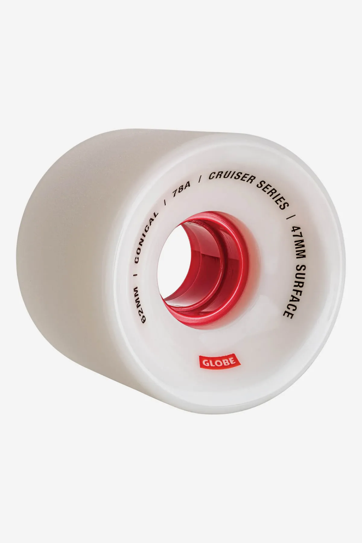 conical_cruiser__whitered_0.webp Globe Brand Conical Cruiser - White/Red - Skateboard Wheel 62mm < Wheels | Components