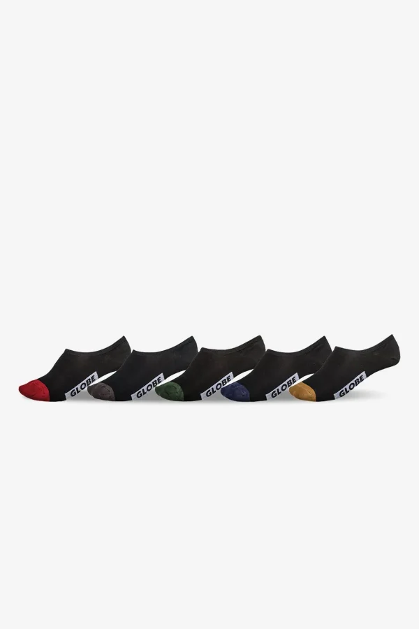 Globe Brand Dip Invisible Sock 5 Pack - Assorted < Socks