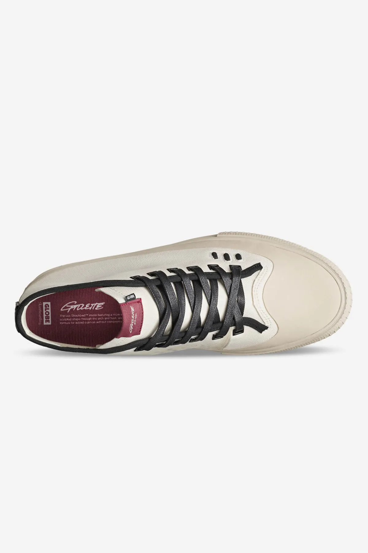 gillette_mid__creamblack__1.webp Globe Brand Gillette Mid - - Skate Shoes< Pro Shoes | Mid Shoes