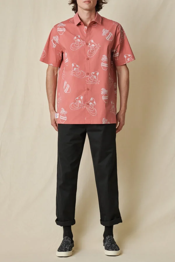 Globe Brand Underground Holiday SS Shirt - Smoke < Clothing